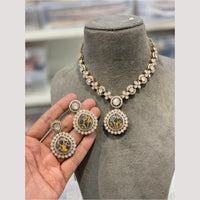 Hira Collections Glamorous Druzy Crystal Stone Necklace Set