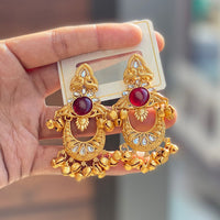 Hira Collections Luxury Kundan Stone And Ghungroo Dangler Earrings