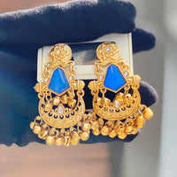 Hira Collections Luxury Kundan Stone And Ghungroo Dangler Earrings