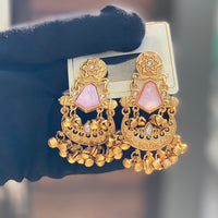 Hira Collections Luxury Kundan Stone And Ghungroo Dangler Earrings