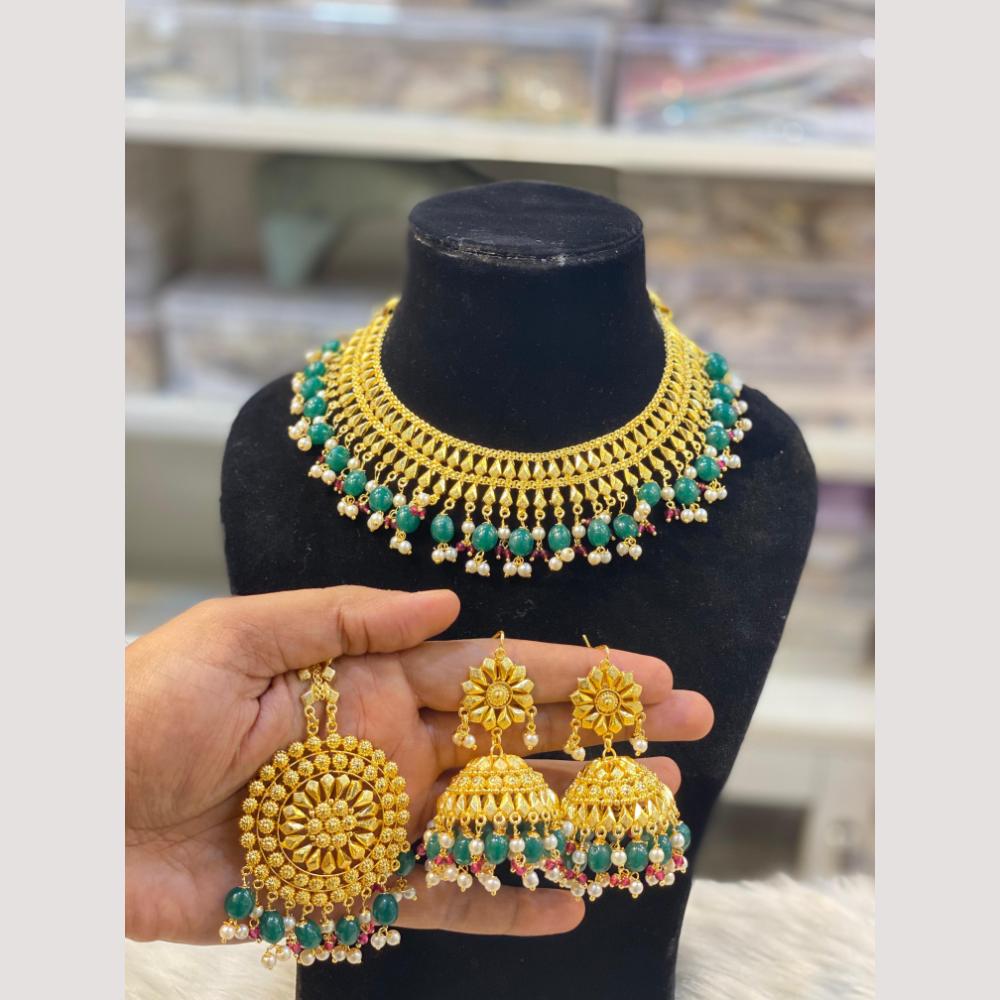 Hira Collections Glamorous Pearl And Beads Choker Necklace Set