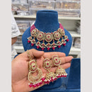 Hira Collections Glamorous Crystal Stone And Pearl Necklace Set