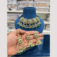 Hira Collections Glamorous Crystal Stone And Pearl Necklace Set