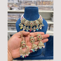 Hira Collections Glamorous Crystal Stone And Pearl Necklace Set