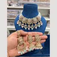 Hira Collections Glamorous Crystal Stone And Pearl Necklace Set