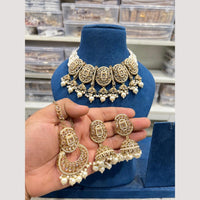Hira Collections Glamorous Crystal Stone And Pearl Necklace Set