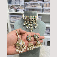 Hira Collections Glamorous Kundan And Pearl Choker Necklace Set