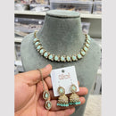 Hira Collections Glamorous Pota Stone And Pearl Necklace Set