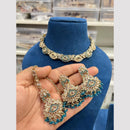 Hira Collections Designer Crystal Stone Pearl And Beaded Choker Necklace Set
