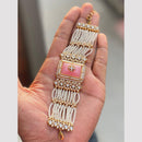 Hira Collections Graceful Pota Stone And Pearl Adjustable Bracelet