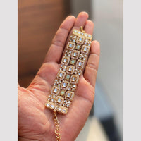 Hira Collections Graceful Pota Stone And Kundan Stone Adjustable Bracelet