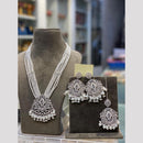 Hira Collections Elegant Crystal Stone Beads And Pearl Long Necklace Set