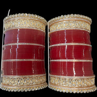 Hira Collections Sparkling Austrian Stone Acrylic Bridal Bangles Set