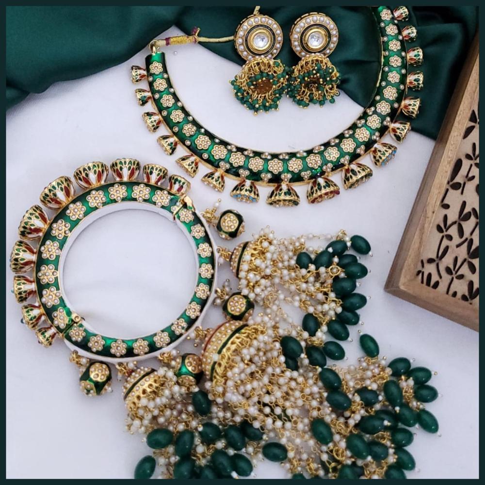 Hira Collections Grand Wedding Pearl Jewellery Combo Collection Set