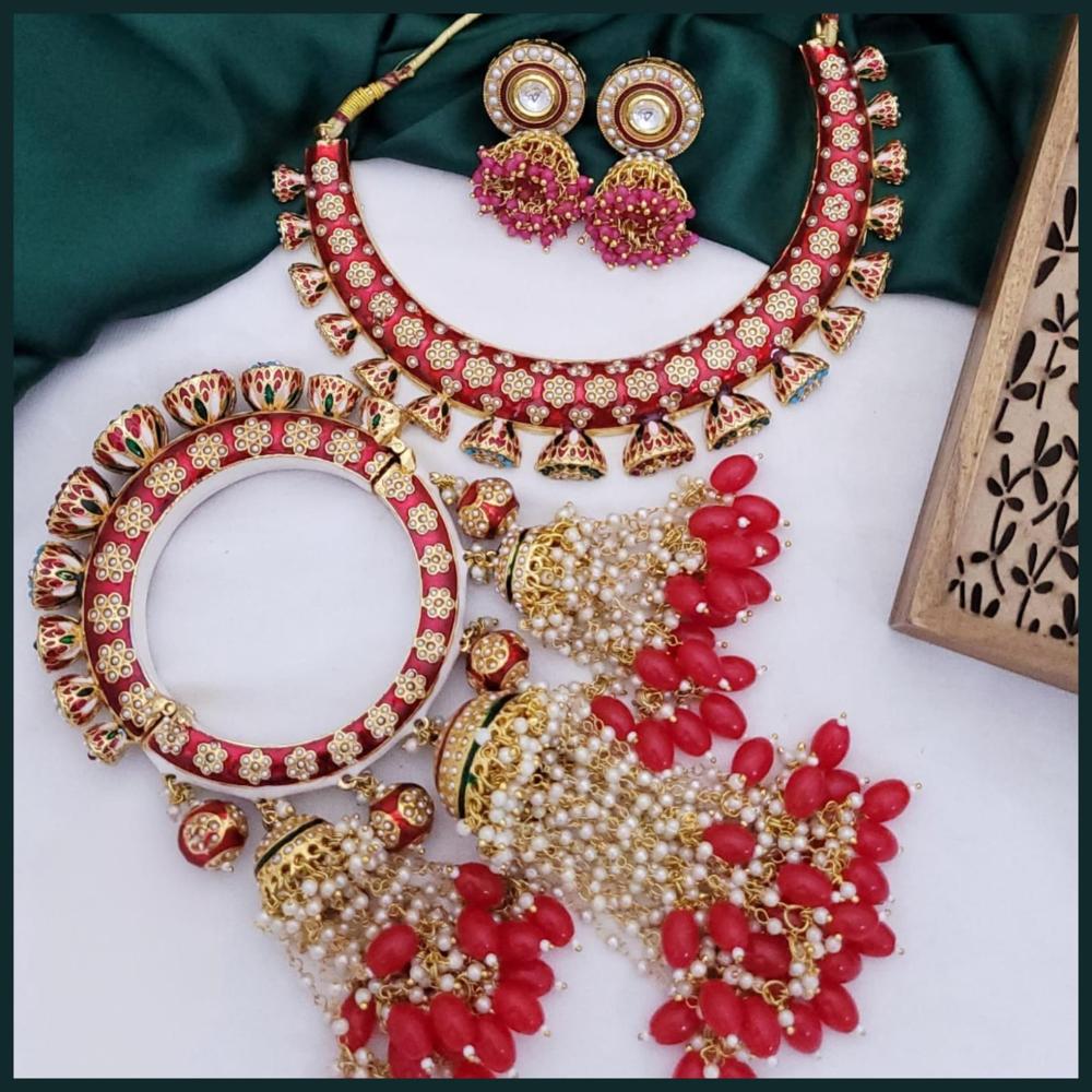 Hira Collections Grand Wedding Pearl Jewellery Combo Collection Set