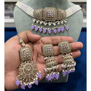 Hira Collection Crystal Stone And Beads Choker Necklace Set
