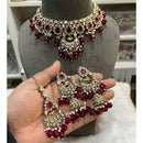 Hira Collection Crystal Stone And Beads Choker Necklace Set