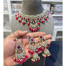 Hira Collection Crystal Stone And Beads Choker Necklace Set