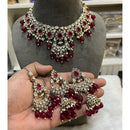 Hira Collection Crystal Stone And Beads Choker Necklace Set