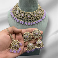 Hira Collection Crystal Stone And Beads Choker Necklace Set