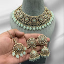 Hira Collection Crystal Stone And Beads Choker Necklace Set