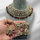 Hira Collection Crystal Stone And Beads Choker Necklace Set