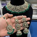 Hira Collection Crystal Stone And Beads Choker Necklace Set