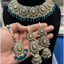 Hira Collection Crystal Stone And Beads Choker Necklace Set