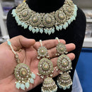 Hira Collection Crystal Stone And Beads Choker Necklace Set