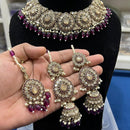 Hira Collection Crystal Stone And Beads Choker Necklace Set