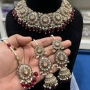 Hira Collection Crystal Stone And Beads Choker Necklace Set