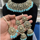 Hira Collection Crystal Stone And Beads Choker Necklace Set