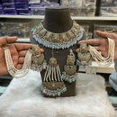 Hira Collection Crystal Stone And Beads Choker Necklace Set