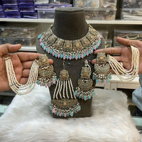 Hira Collection Crystal Stone And Beads Choker Necklace Set