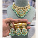 Hira Collections Exclusive Kundan Stone Pearl And Beads Choker Necklace Set