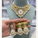 Hira Collections Exclusive Kundan Stone Pearl And Beads Choker Necklace Set