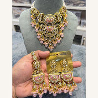 Hira Collections Exclusive Kundan Stone Pearl And Beads Choker Necklace Set