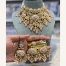 Hira Collections Exclusive Kundan Stone Pearl And Beads Choker Necklace Set
