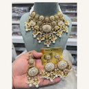 Hira Collections Exclusive Kundan Stone Pearl And Beads Choker Necklace Set