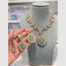Hira Collections Classic Pota Stone And Pearl Necklace Set