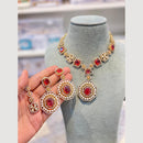 Hira Collections Classic Pota Stone And Pearl Necklace Set
