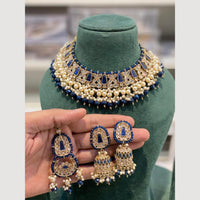 Hira Collections Graceful Crystal Stone And Pearl Necklace Set