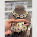 Hira Collections Classic Pota Stone And Pearl Choker Necklace Set