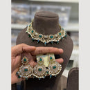 Hira Collections Classic Pota Stone And Pearl Choker Necklace Set