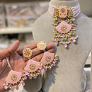Hira Collections Traditional Kundan And Beads Meenakari Designer Choker Necklace Set