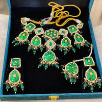 Hira Collections Traditional Kundan And Beads Meenakari Designer Choker Necklace Set