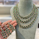 Hira Collections Classic Pota Stone Necklace Set