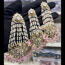 Hira Collections Royal Austrian Stone Pearl And Beads Earrings With Elegant Maangtikka Set