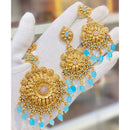 Hira Collections Royal Pota Stone And Beads Earrings With Elegant Maangtikka Set