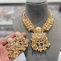 Hira Collections Ethnic Kundan Stone And Pearl Necklace Set